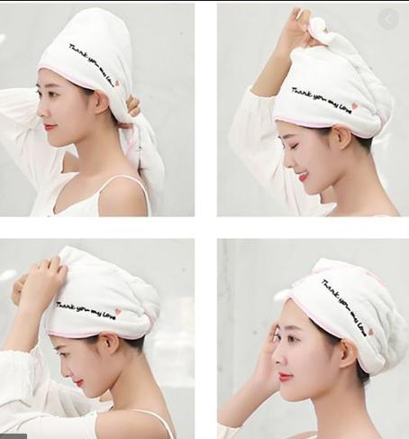 [HCM]Khăn Quấn Tóc Mũ Trùm Đầu Giúp Tóc Khô Nhanh