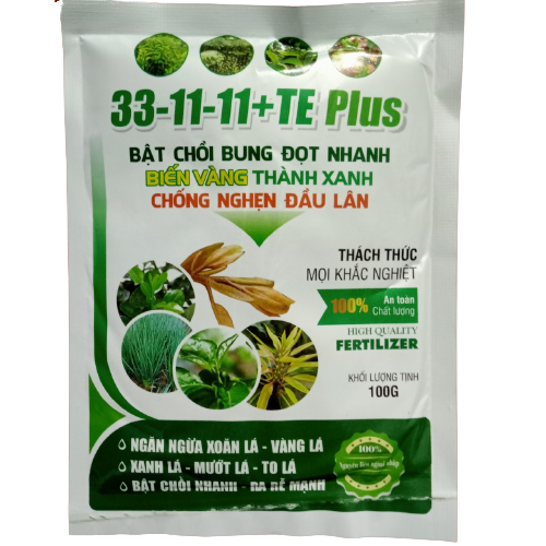 Phân bón npk 33-11-11+TE Plus gói 100g