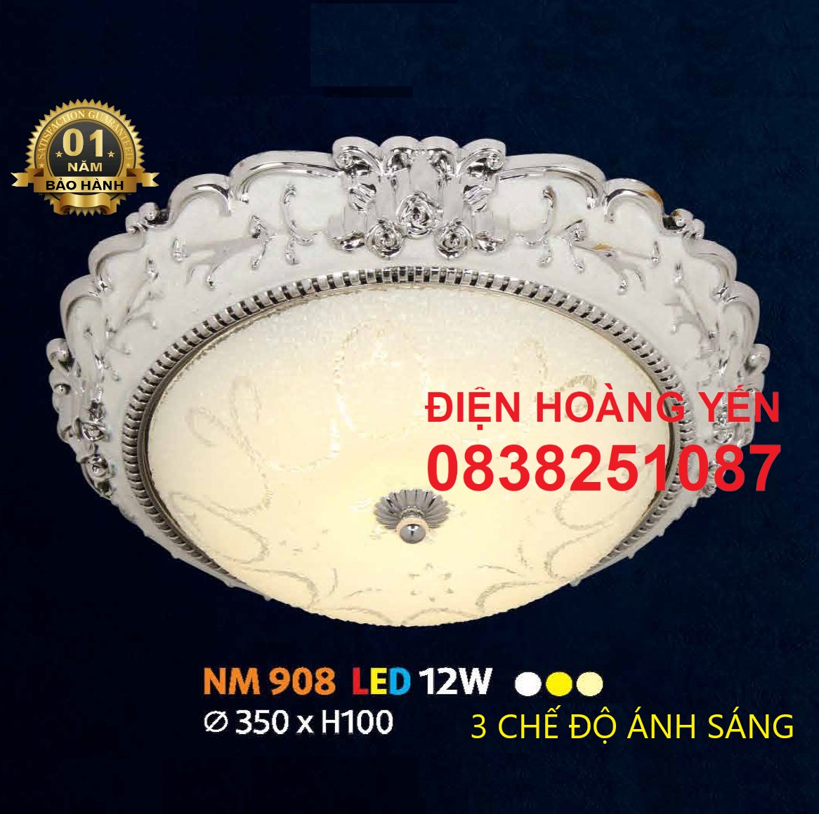 đèn mâm led ốp trần cổ điển