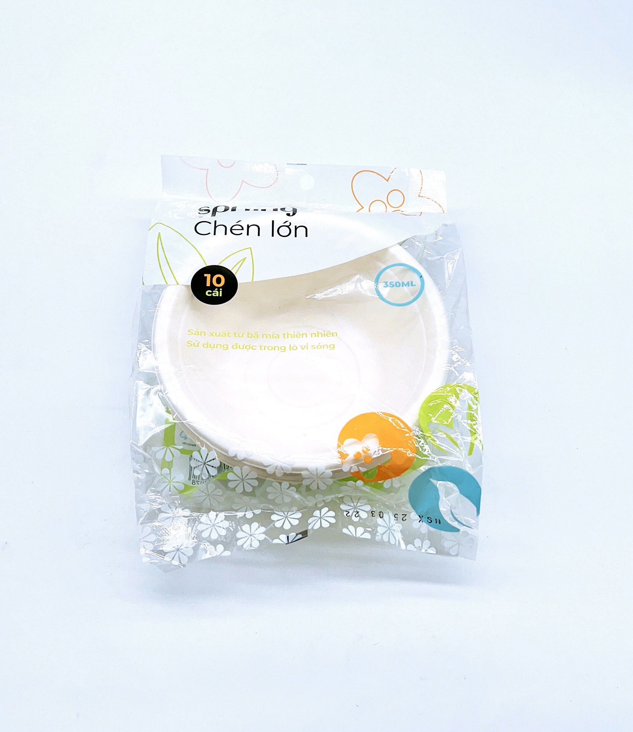 Spriing Lốc 10 chén bã mía 15cm (350ml)