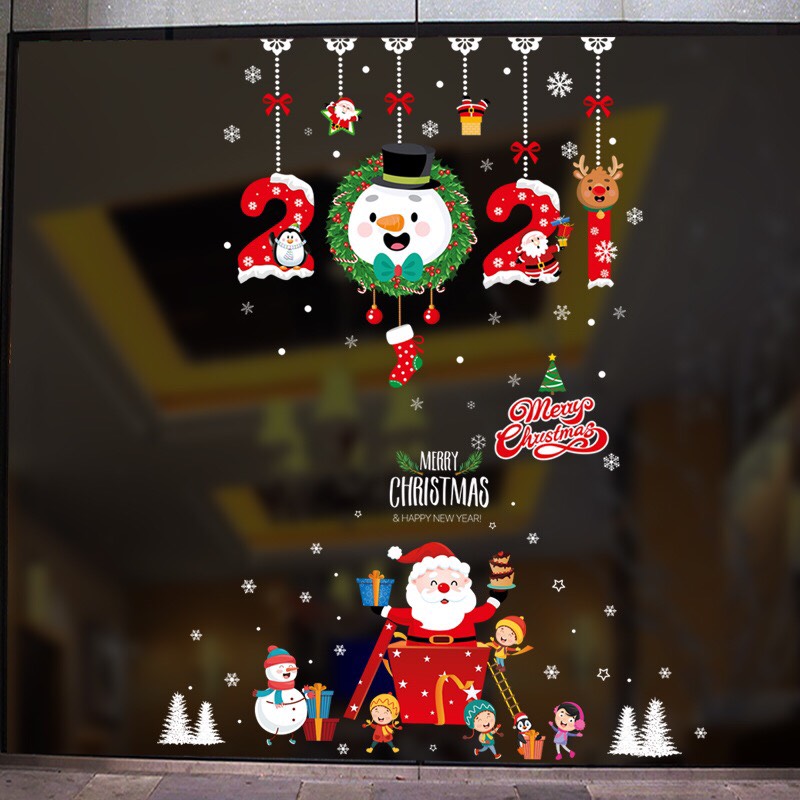 [HCM]Decal trang trí Noel - Thùng Qùa đỏ lớn chào lễ