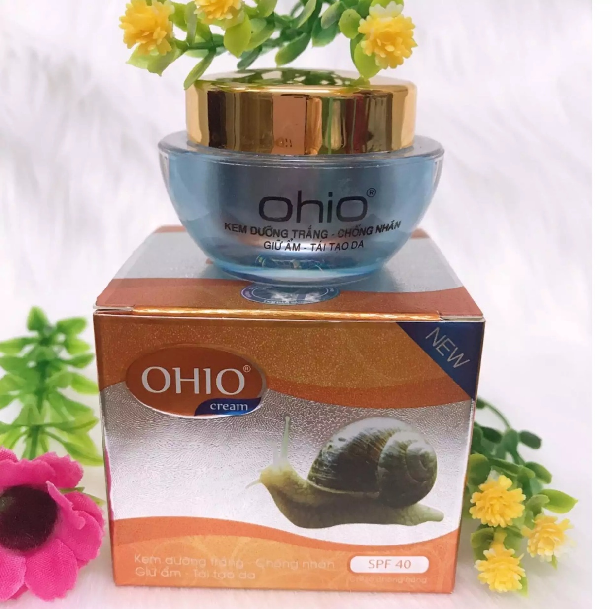 KEM DƯỠNG TRẮNG - CHỐNG NHĂN - GIỮ ẨM - TÁI TẠO DA OHIO ỐC SÊN New Day ( 20g )