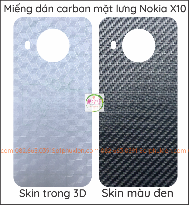 Miếng dán mặt lưng skin carbon Nokia X10