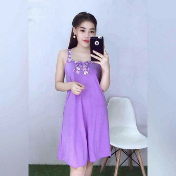 [HCM]Đầm Ngủ Thun Lạnh Mặc Nhà Dễ Thương