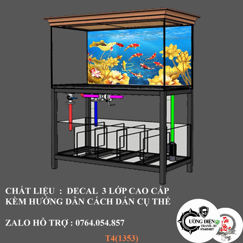Tranh dán 3D bể cá cảnh (tranhbeca3D)