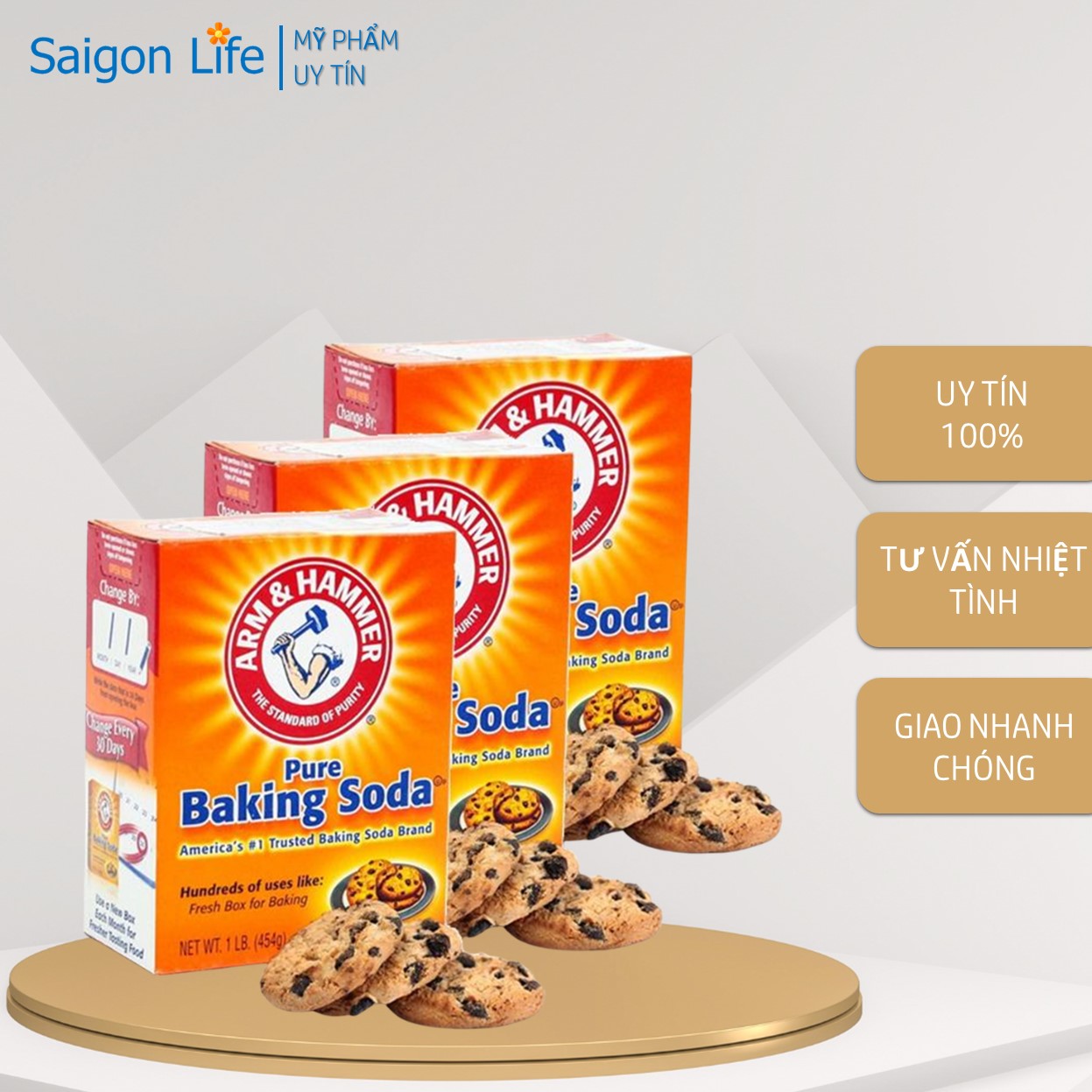 Bộ 3 Bột Baking Soda Đa Công Dụng 454g