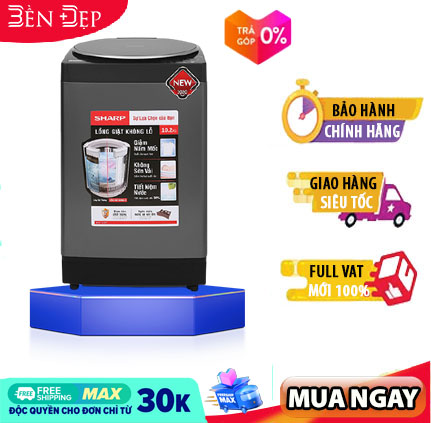 Máy giặt sharp 9.5 kg es-w95hv-s mới 2020