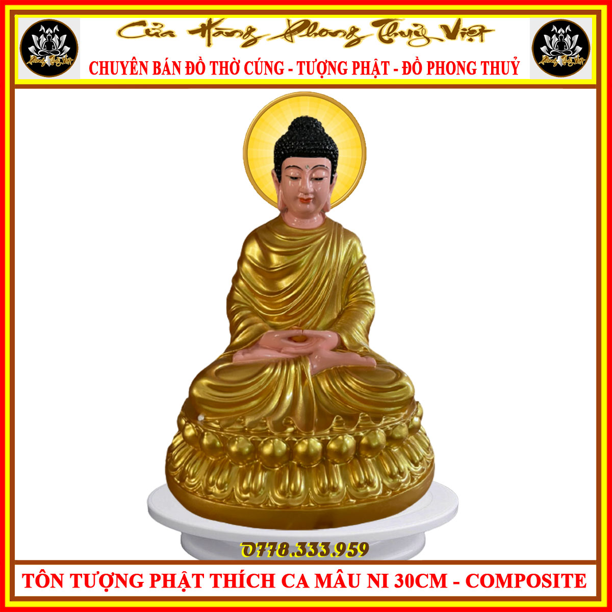 [HCM]TÔN TƯỢNG PHẬT THÍCH CA MÂU NI 30CM - COMPOSITE