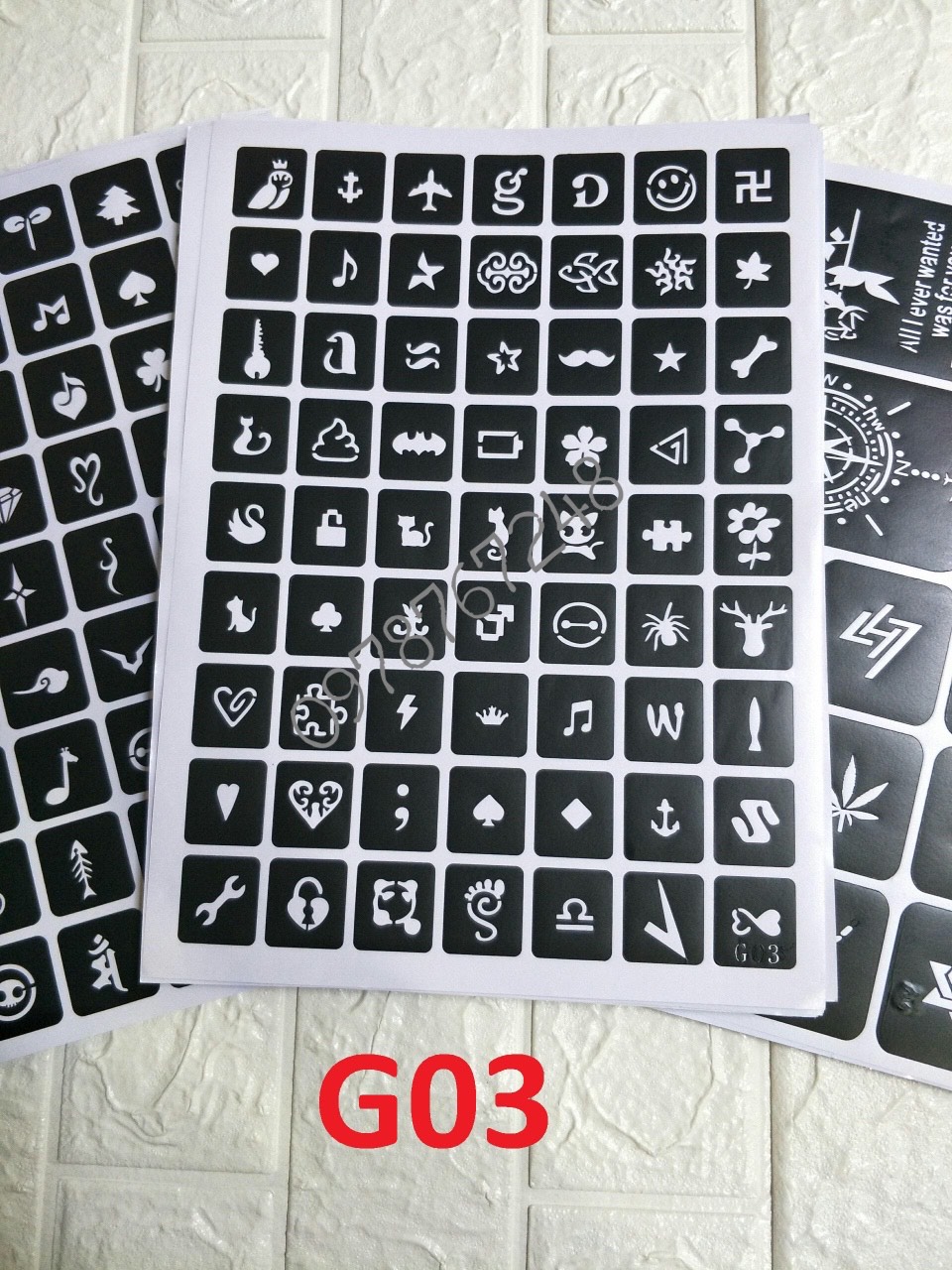 KHUÔN XĂM HÌNH XĂM TẠM THỜI G03 KHỔ A4 không kèm mực