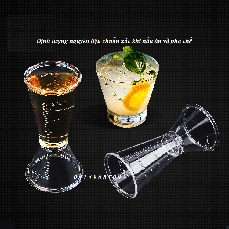 zigger - ly đong 2 đầu nhựa pha chế