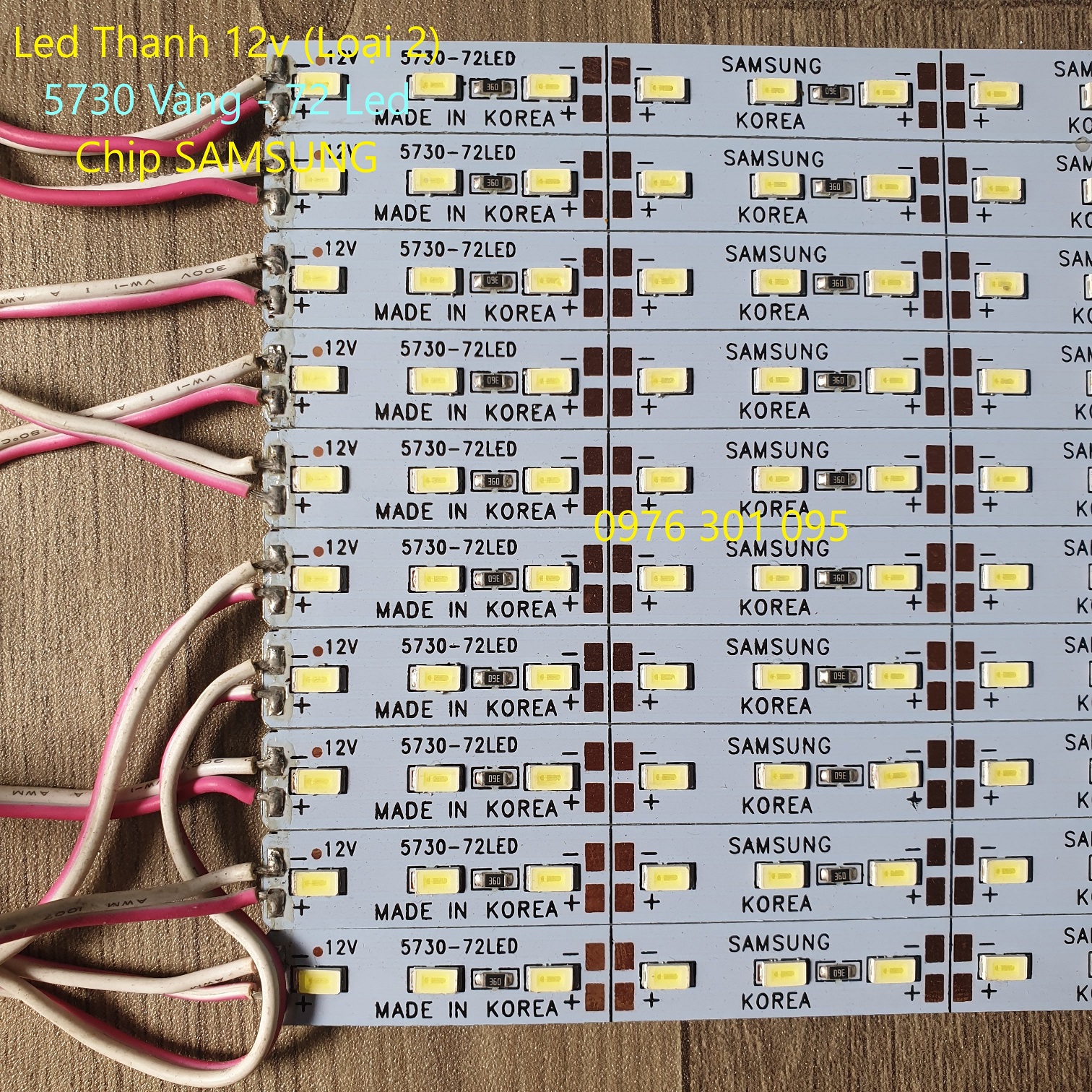 Đèn led thanh 12v chip led Hàn Quốc [ 5 thanh ]