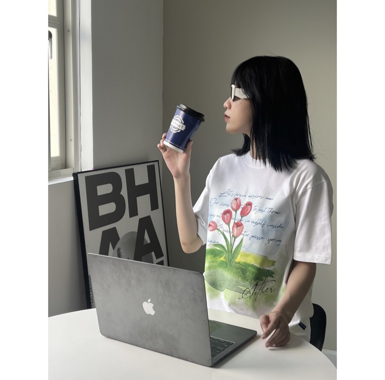AITHER STUDIO ÁO thun Tulip tee cao cấp unisex form rộng