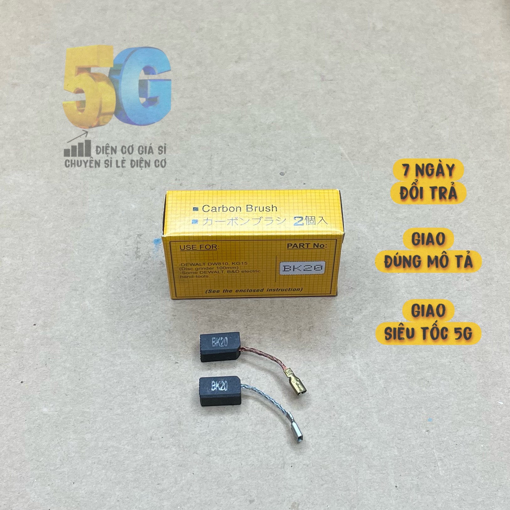 Chổi than nb bk20 thay cho máy mài góc dewalt dw801 dw6288 hoặc các mã khác xài chung