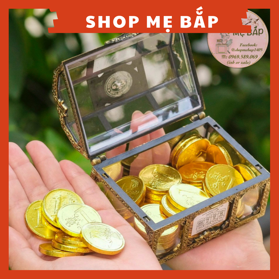 Kẹo Socola Đồng Tiền Rương Vàng Thái 112gram - Chocolate Tết Shop Mẹ Bắp