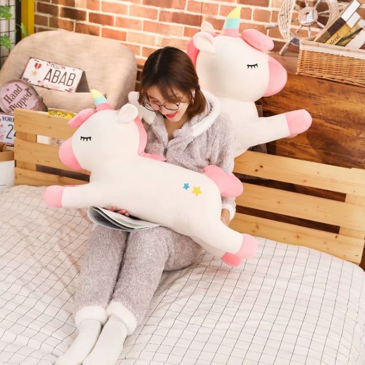 Gối mền gấu bông kỳ lân dài 60cm