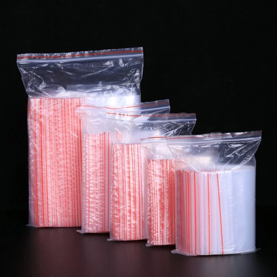 100G túi zip chỉ đỏ chọn size