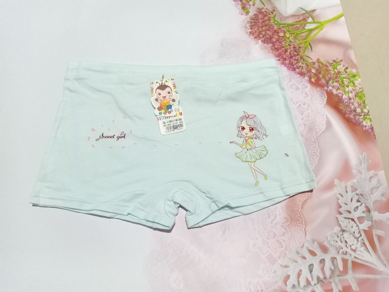 COMBO 5 QUẦN CHIP ĐÙI BÉ GÁI IN CÔ GÁI  (32-36kg)