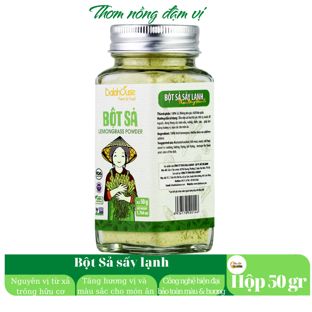 Bột sả Dalahouse  50gr - Bột sả hữu cơ sấy lạnh nghiện mịn tiện lợi, thơm nồng, đậm vị