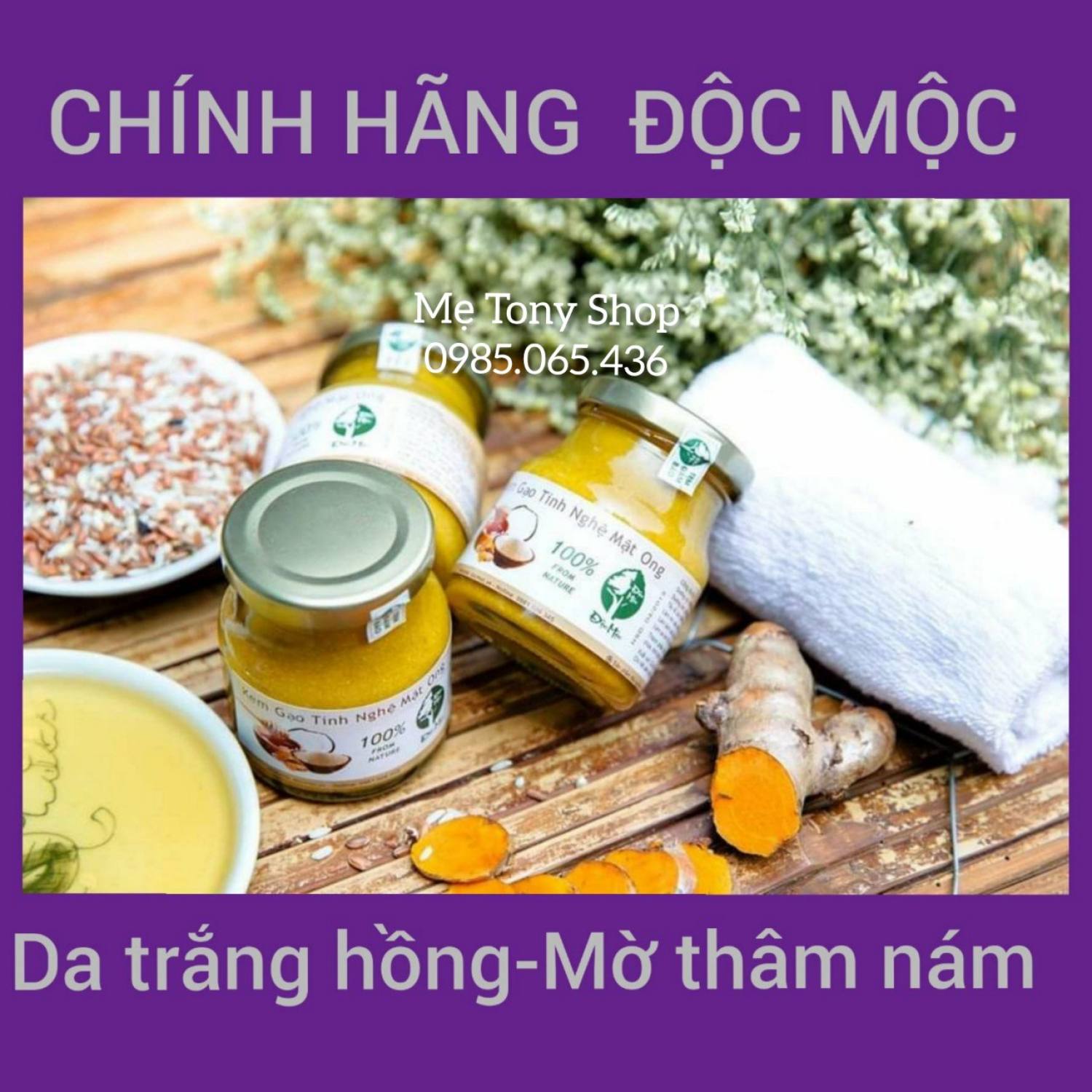 Mặt nạ kem gạo tinh nghệ mật ong-độc mộc