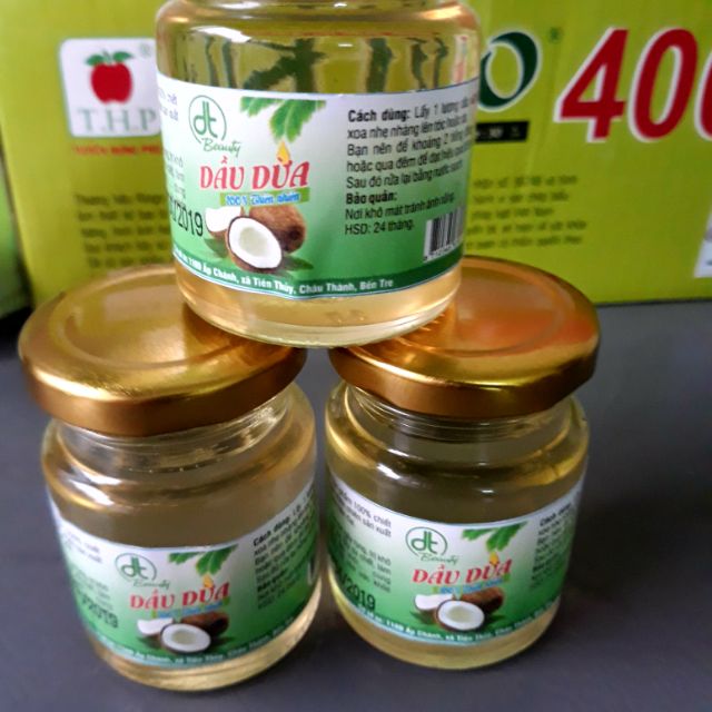 Dầu dừa lọ 100ml nhà nấu thủ công nguyên chất 100% cực thơm