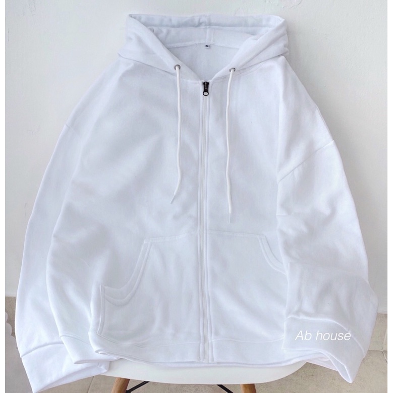 Áo khoác nỉ trơn hoodie zip unisex nam nữ zozo_unisex