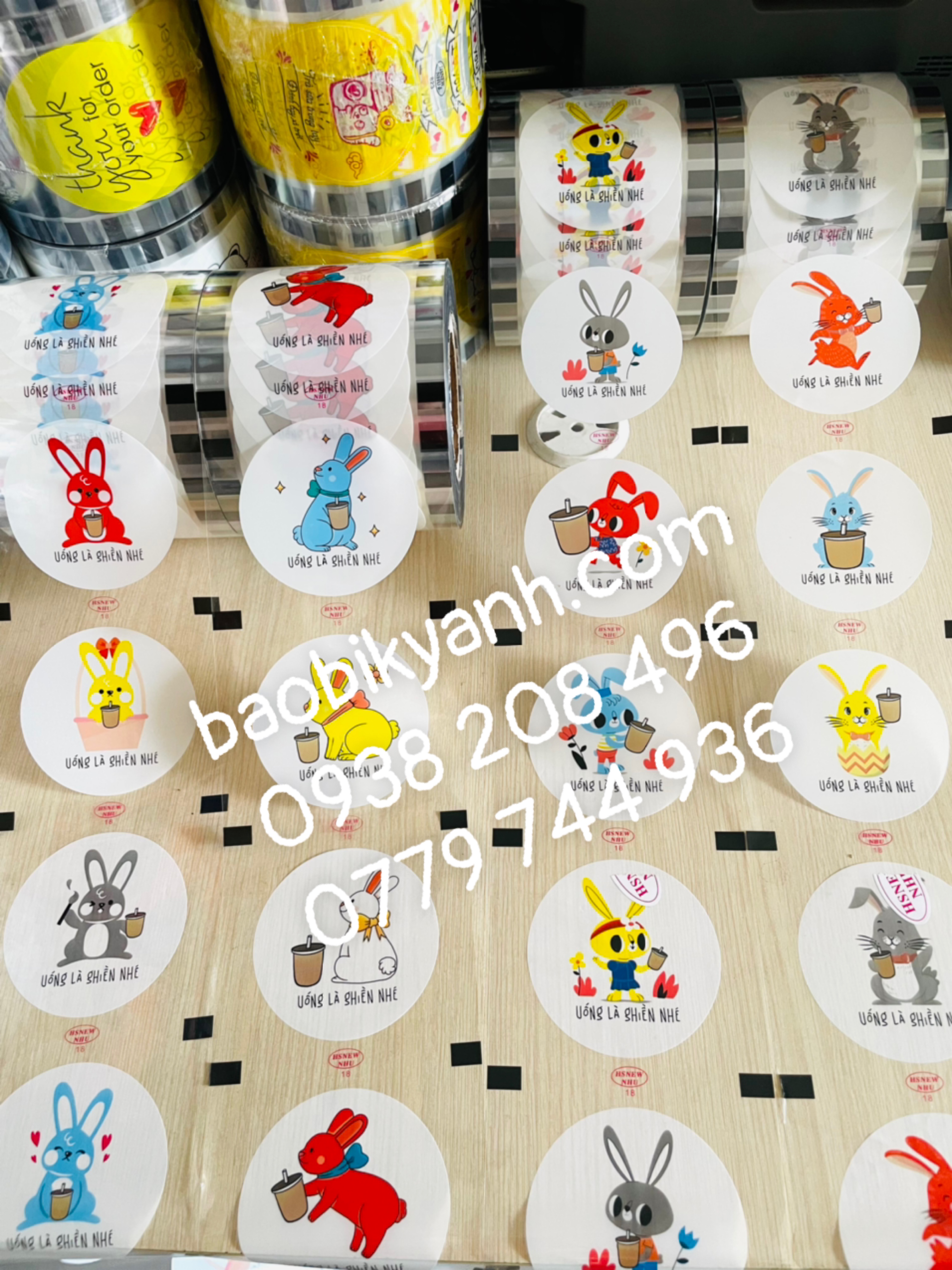 cuộn màng dập cốc trà sữa, màng dập nắp, cuộn seal ép ly
