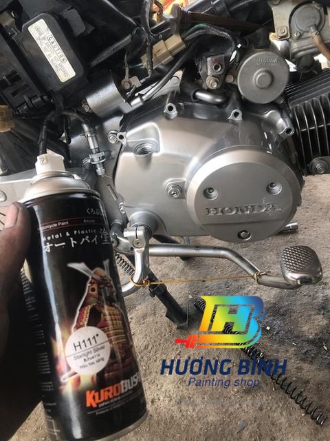[COMBO] Sơn xịt Samurai màu Bạc Sáng - H111 với bóng K1K (combo lốc máy, chân xe,..)