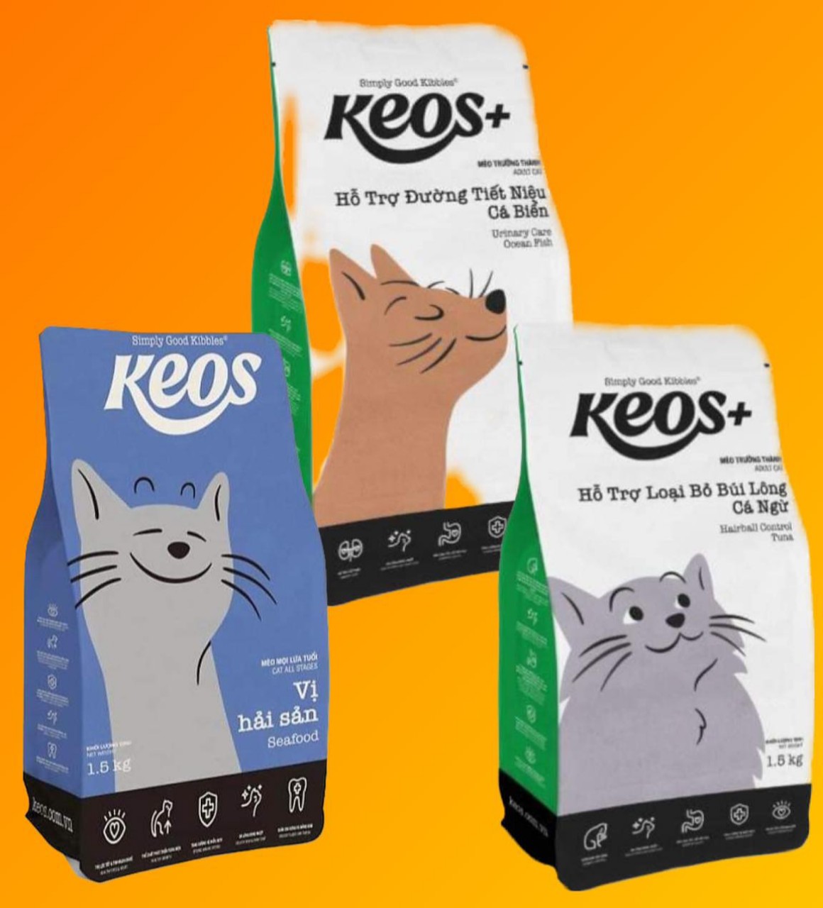 [1.5kg] Hạt thức ăn Cho Mèo Mọi Lứa Tuổi Keos - Petshop ChubbyMew