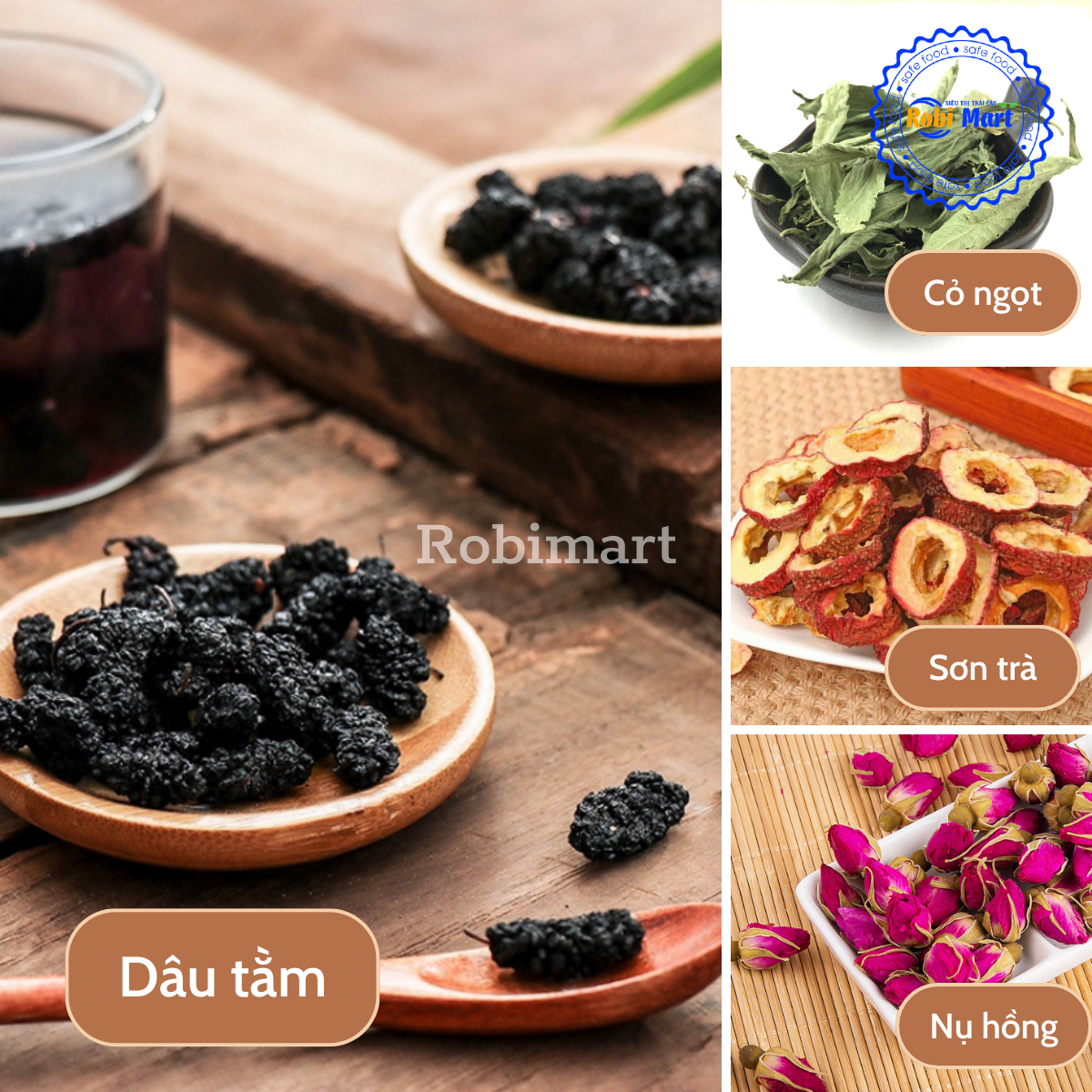 Trà mơ lạc thần 8 vị robimart thanh nhiệt, giúp tiêu hoá tốt