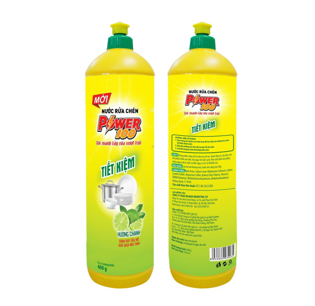 Chai Nước Rửa Chén Tiết Kiệm POWER 100 loại 400gr