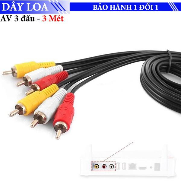 Dây Loa Kết nối âm thanh từ ampli tivi đầu đĩa kỹ thuật số ra loa cổng AV 2 đầu 3 ra 3 cổng vàng đỏ trắng 1,5 Mét 3 Mét 5 Mét Tùy chọn