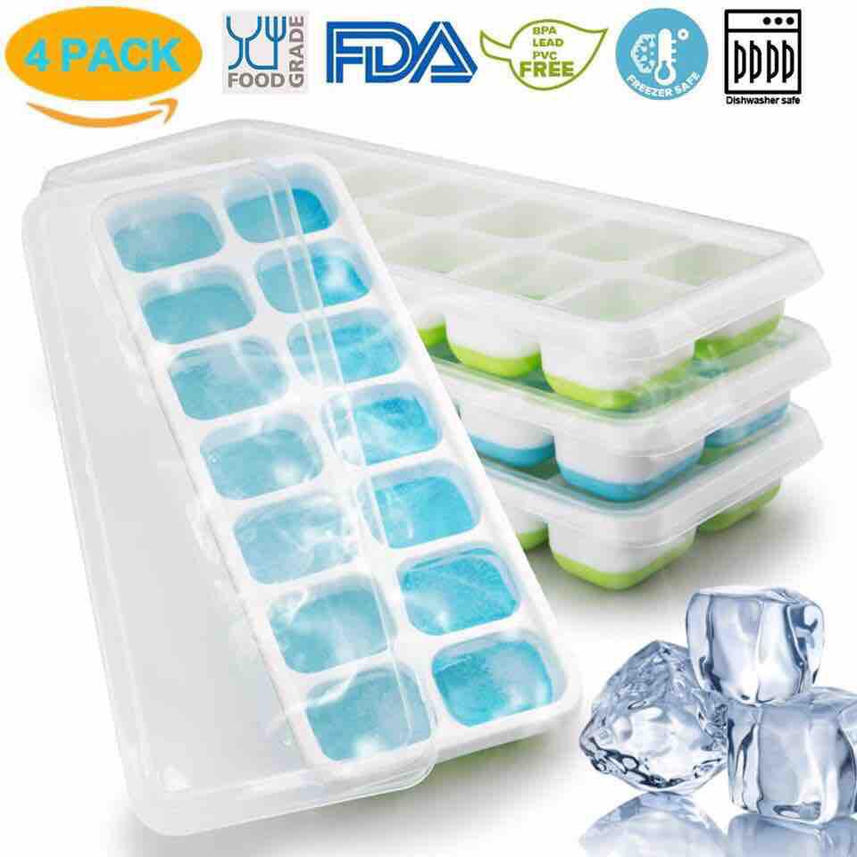 Khay làm đá silicon kèm nắp