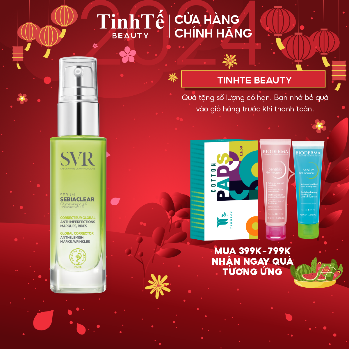 Tinh chất 4% NIACINAMIDE và 14% PHA SVR Sebiaclear Serum 30ml (L2)