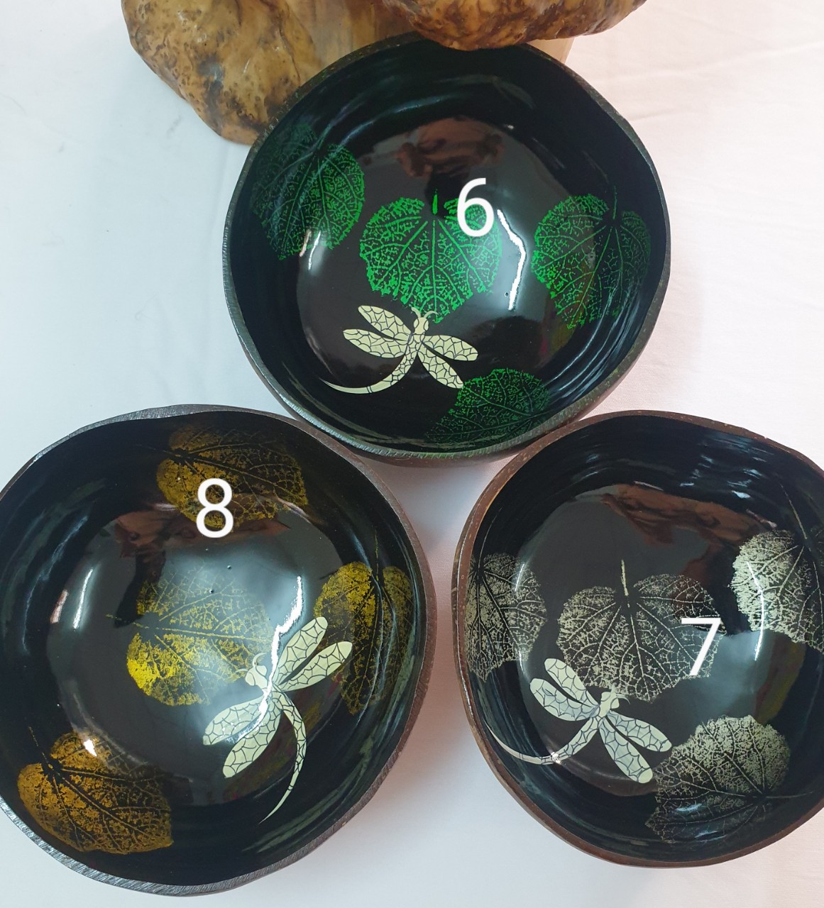 Gáo dừa Mỹ nghệ - Chén sơn mài