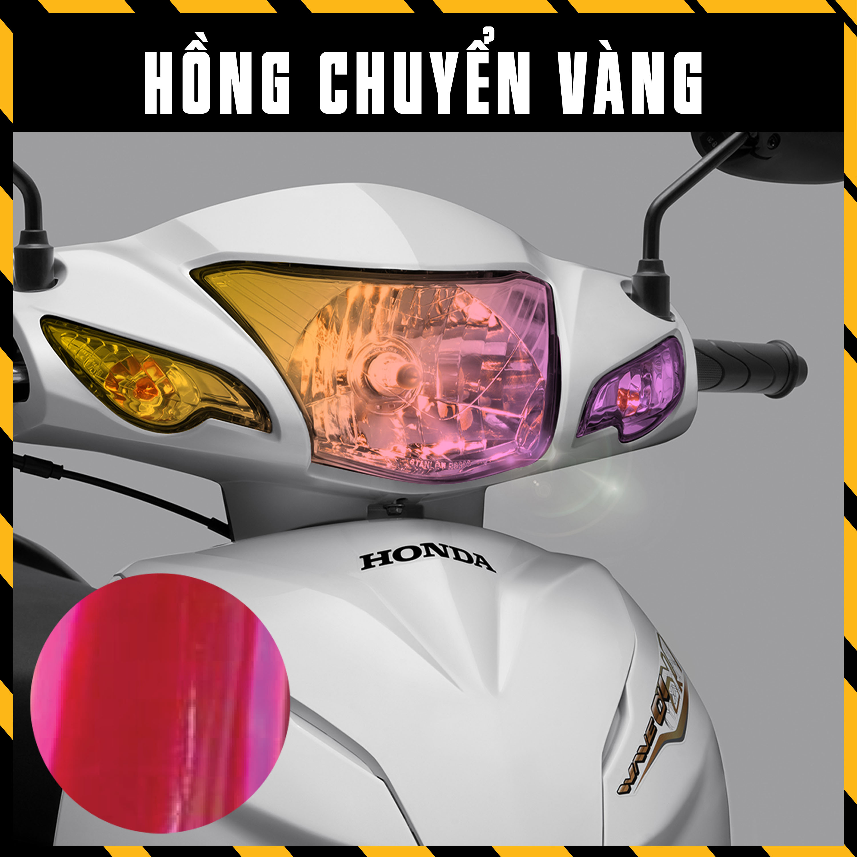 Film titan dán choá đèn nhiều màu wave alpha 2017 - 2021 | decal dán đèn wave a 110 100 đổi màu cắt sẵn dễ dán - azdecal