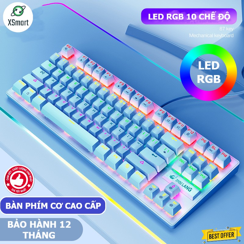 Bàn phím cơ chơi game Crack K2 PRO Led 10 chế độ khác nhau kiểu dáng gaming cho máy tính laptop pc keyboard cơ blue switch dành cho game thủ cao cấp chơi pubg lol đột kích cực đã