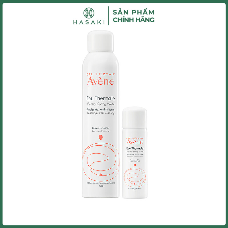 Combo xịt khoáng avène cấp nước dịu da thermal spring water 300ml + 50ml