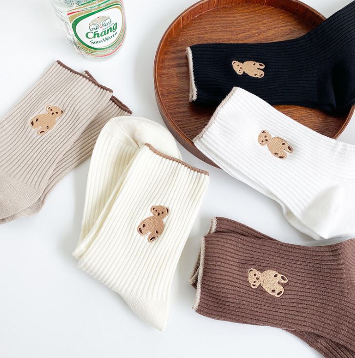 Set 5 Đôi Tất Vớ Nữ Cao Cổ Gấu Ms.Coffe