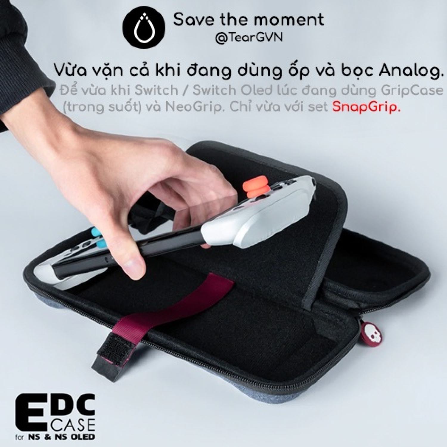 Túi đựng EDC Skull & Co mỏng gọn chống cấn cho Nintendo Switch Oled / Switch 1