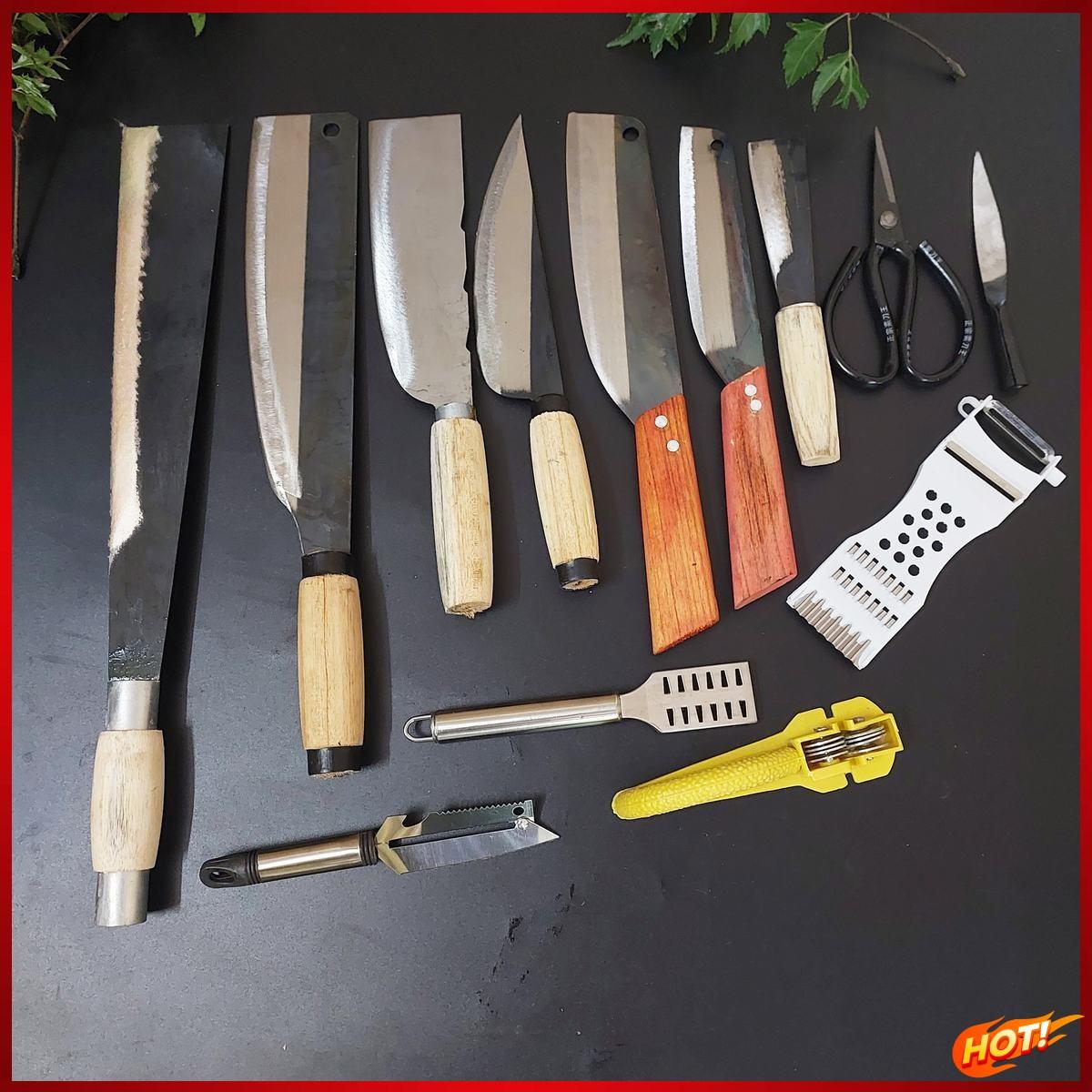 Bộ dao 13 món nhà bếp cán gỗ cán thép