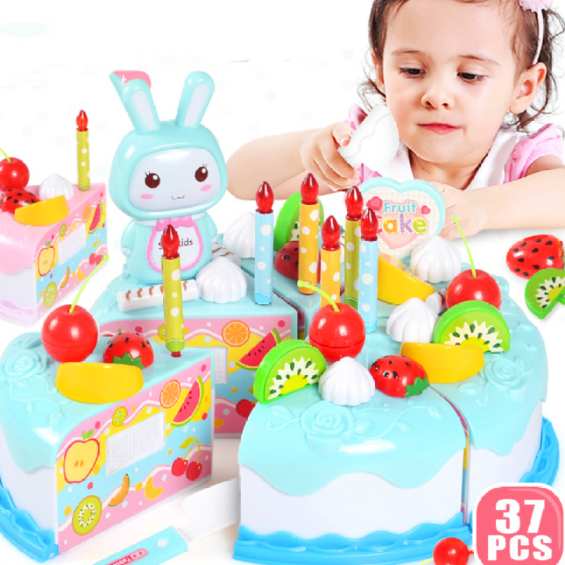 Đồ chơi bánh kem sinh nhật cao cấp 37 chi tiết bằng nhựa ABS nguyên sinh an toàn làm quà tặng sinh nhật cho bé yêu BBShine – DC031