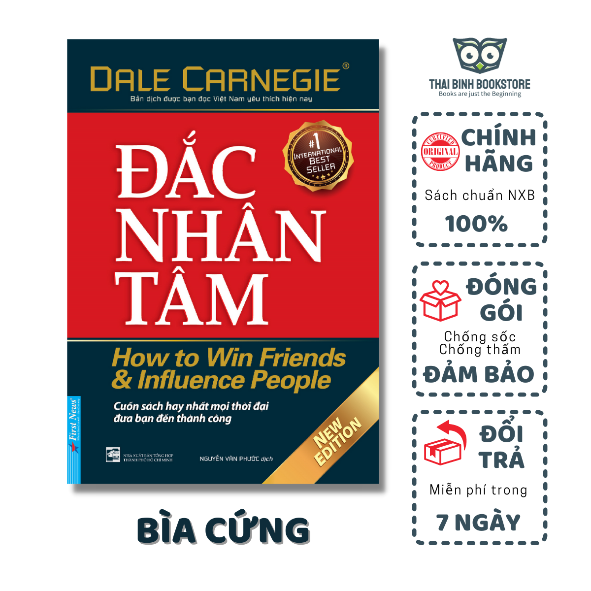 Sách - đắc nhân tâm - bìa cứng - dale carnegie - thái bình bookstore