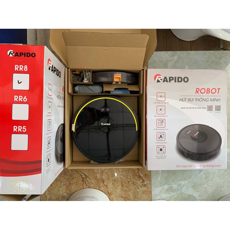 Robot Hút Bụi Lau Nhà Rapido RR8 - RR6 -【Bảo Hành Chính Hãng Ferroli 】
