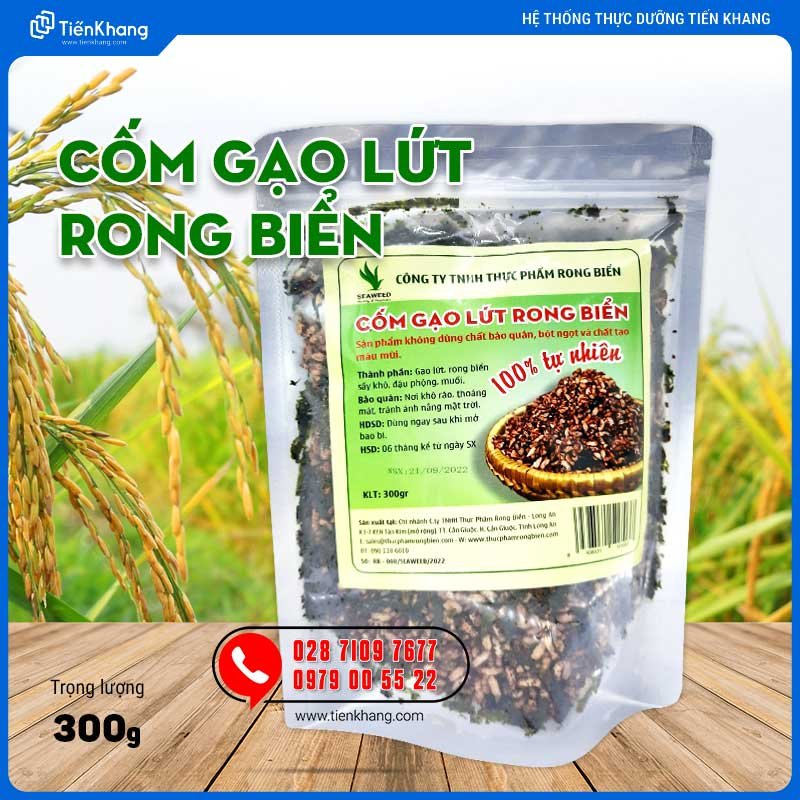 Cốm Gạo Lứt Sấy Rong Biển - Bịch (500gram)