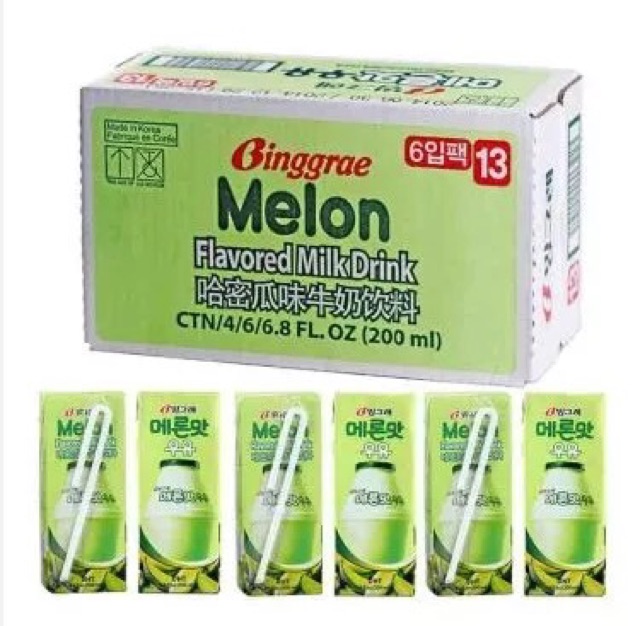 Thùng 24 Hộp Sữa Dưa Lưới Melon Milk Binggrae Hàn Quốc
