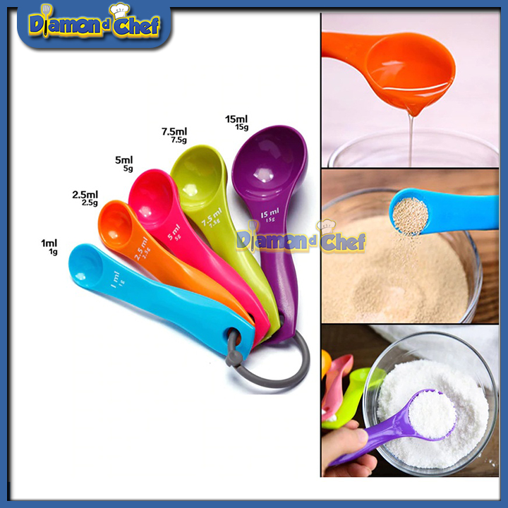 Bộ 5 Thìa Đong Định Lượng Sắc Màu