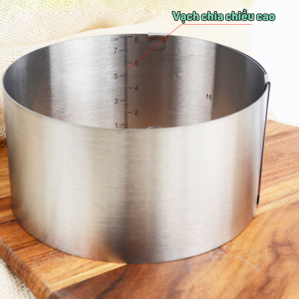 Khuôn ring mousse tròn có thể thay đổi kích thước 16 - 30cm