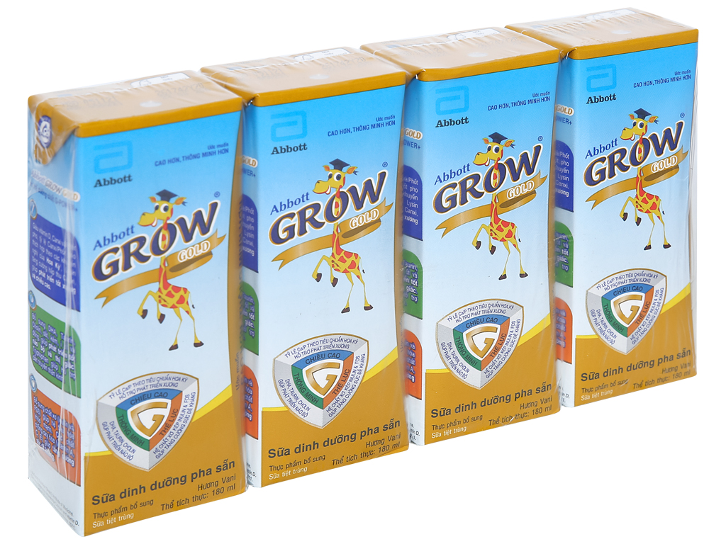 Thùng Sữa Pha Sẵn Abbott Grow nước 180ml Hương Vani