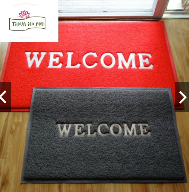 Thảm nhựa lau chân welcome size 50X70cm