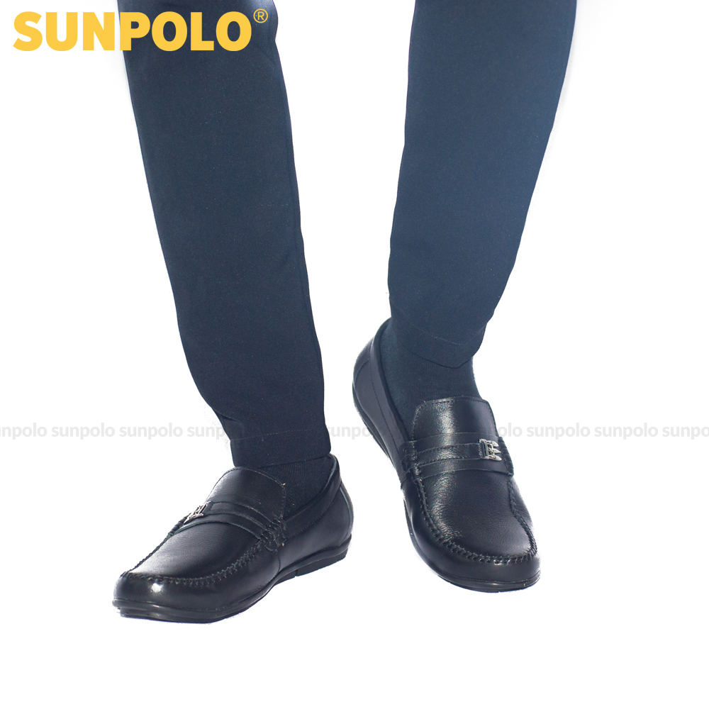 Giày Lười Nam Da Bò SUNPOLO SUMU2516 (Đen, Nâu)